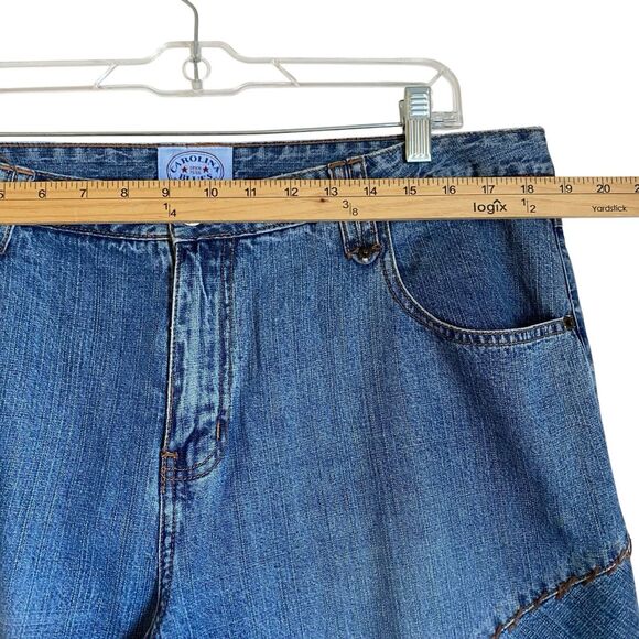 Vintage Carolina Blues Wide Leg Jeans Women’s 18 Stitched Cropped Boho Hippie - Picture 4 of 11